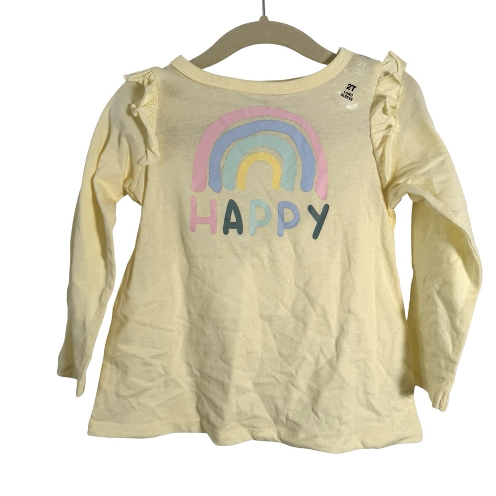 Happy Rainbow Kids Shirt - Yellow SZ 2T